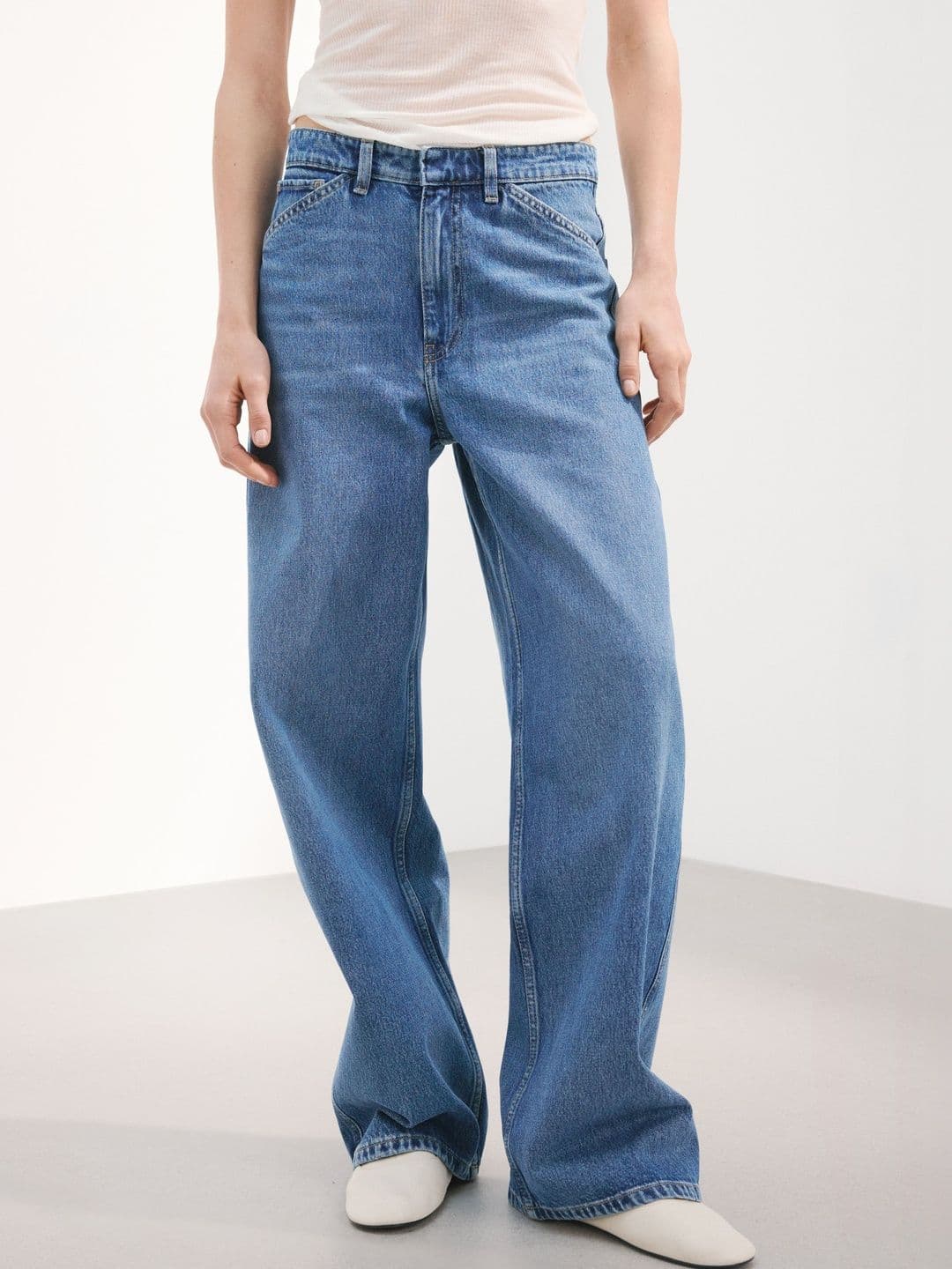 MANGO Women Bootcut Mid-Rise Light Fade Jeans - view 1