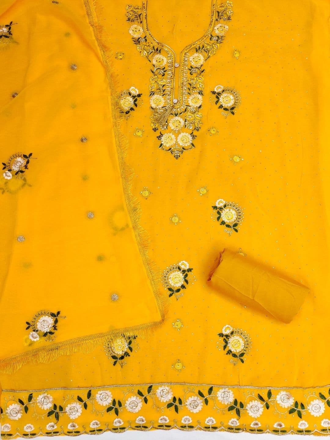 Rangtulika Ethnics Embroidered Unstitched Dress Material thumbnail 3