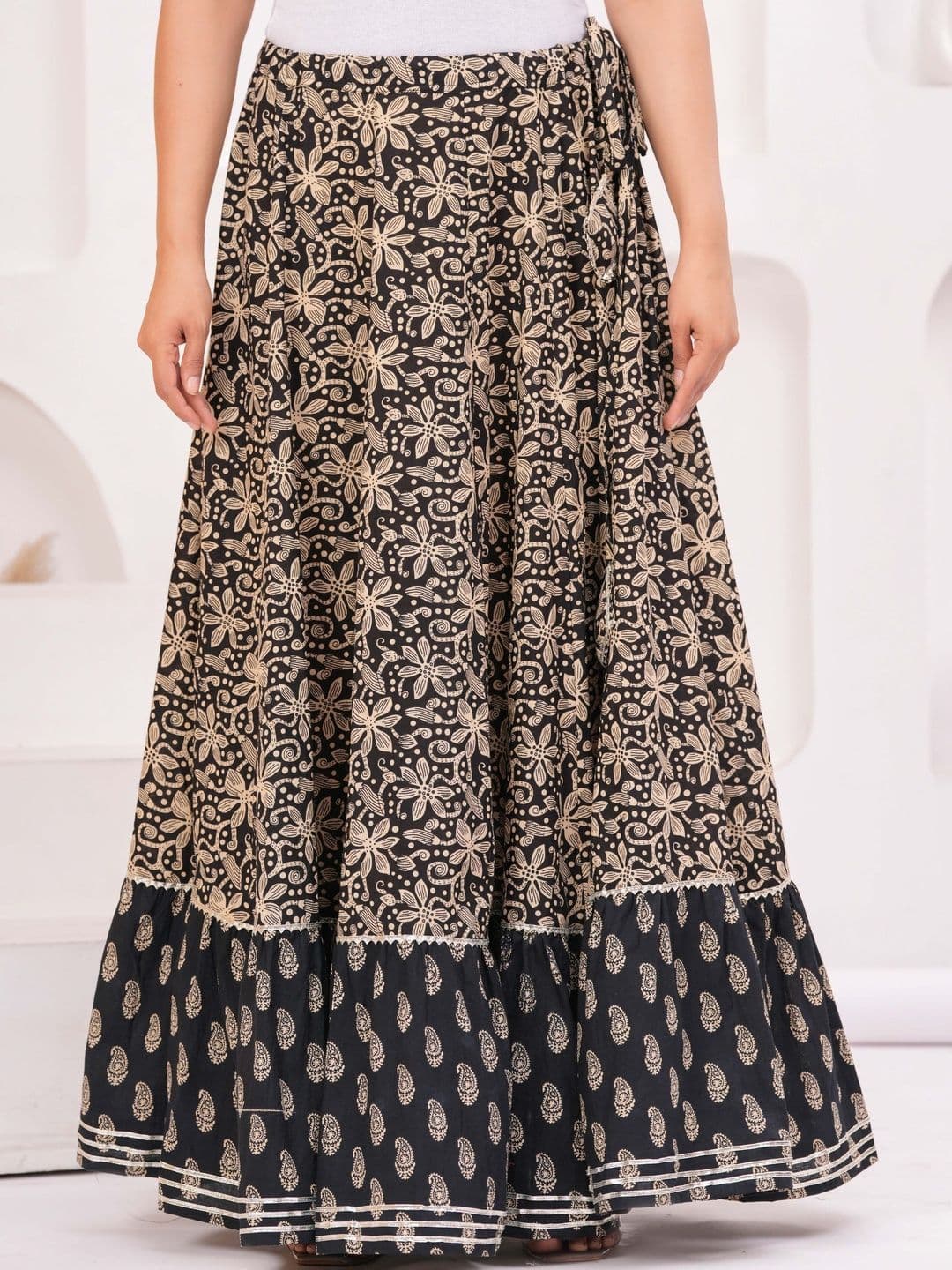 Sangria Women Floral Maxi Flared Skirt - view 1