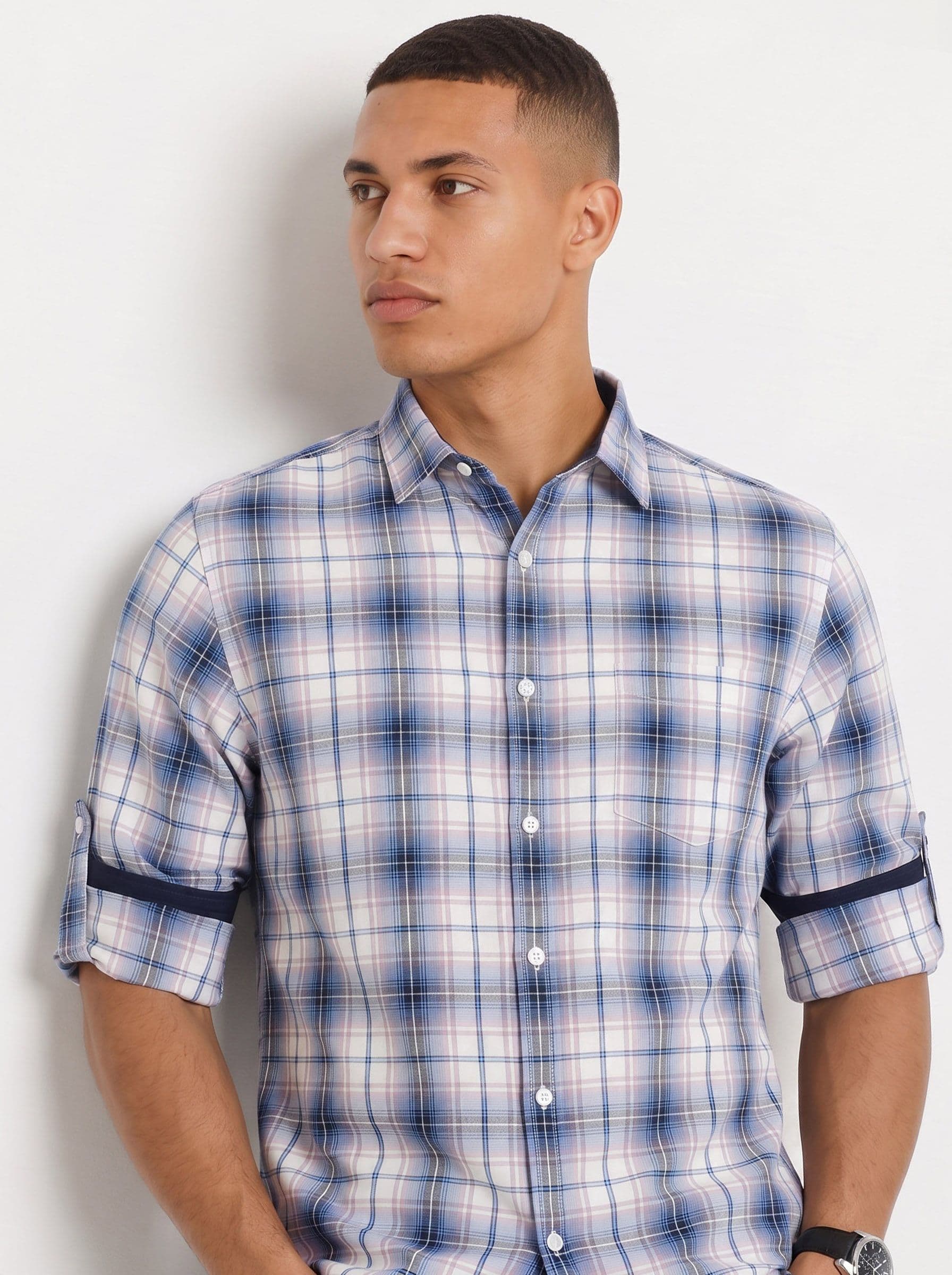 Roadster Life Co. Soft Touch Twill Plaid Casual Shirt - view 1