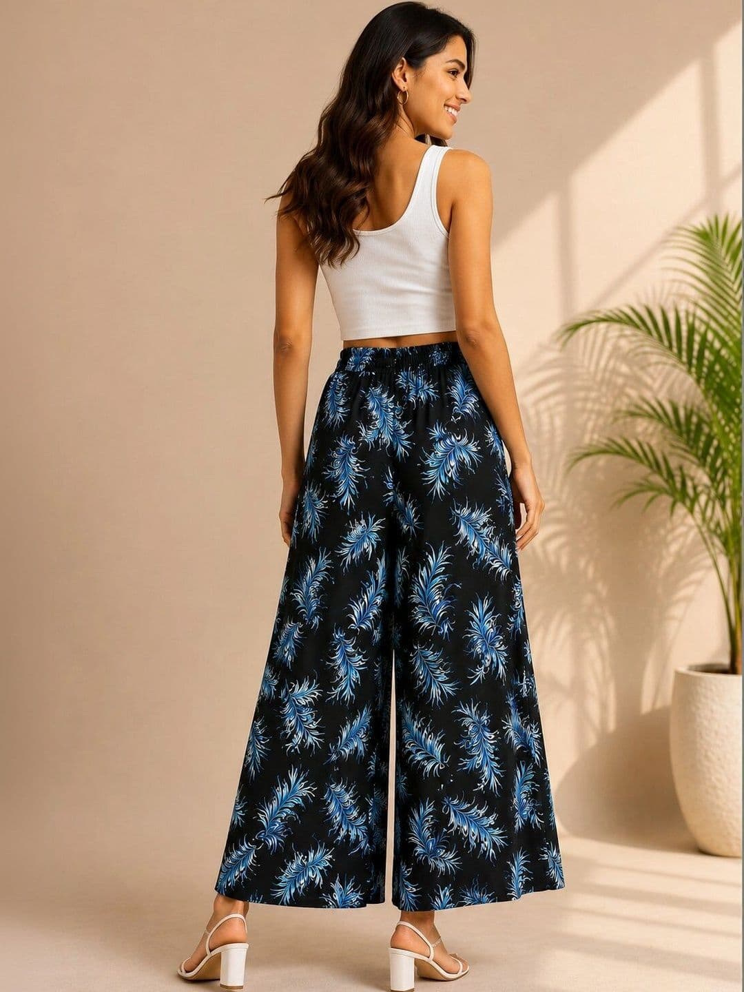 Nalax Designs Women Floral Printed Knitted Palazzos thumbnail 3