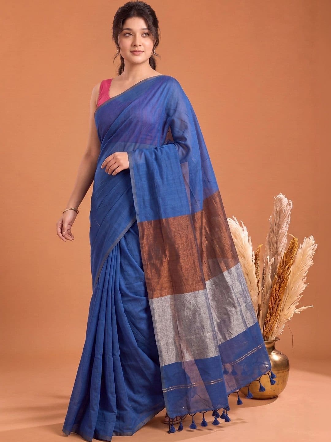 KALINI Zari Pure Cotton Saree thumbnail 3