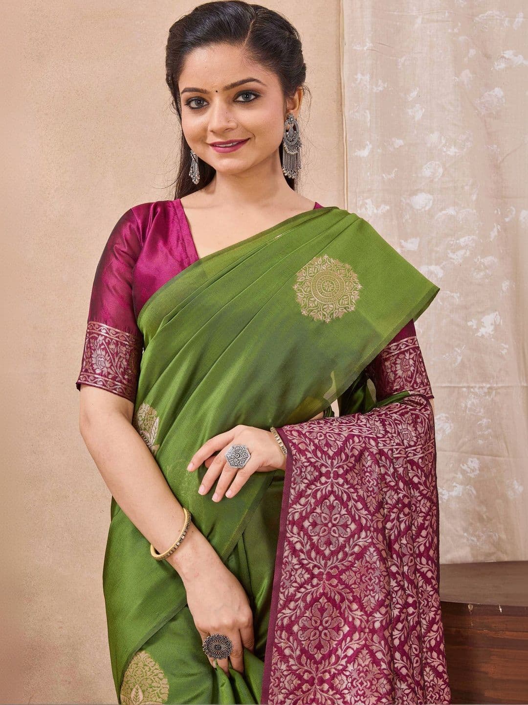 FIXAL FASHION Woven Design Zari Art Silk Saree thumbnail 4