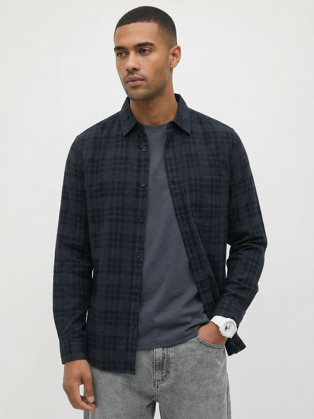 Roadster Life Co. Textured Weave Checked Shirt thumbnail 5