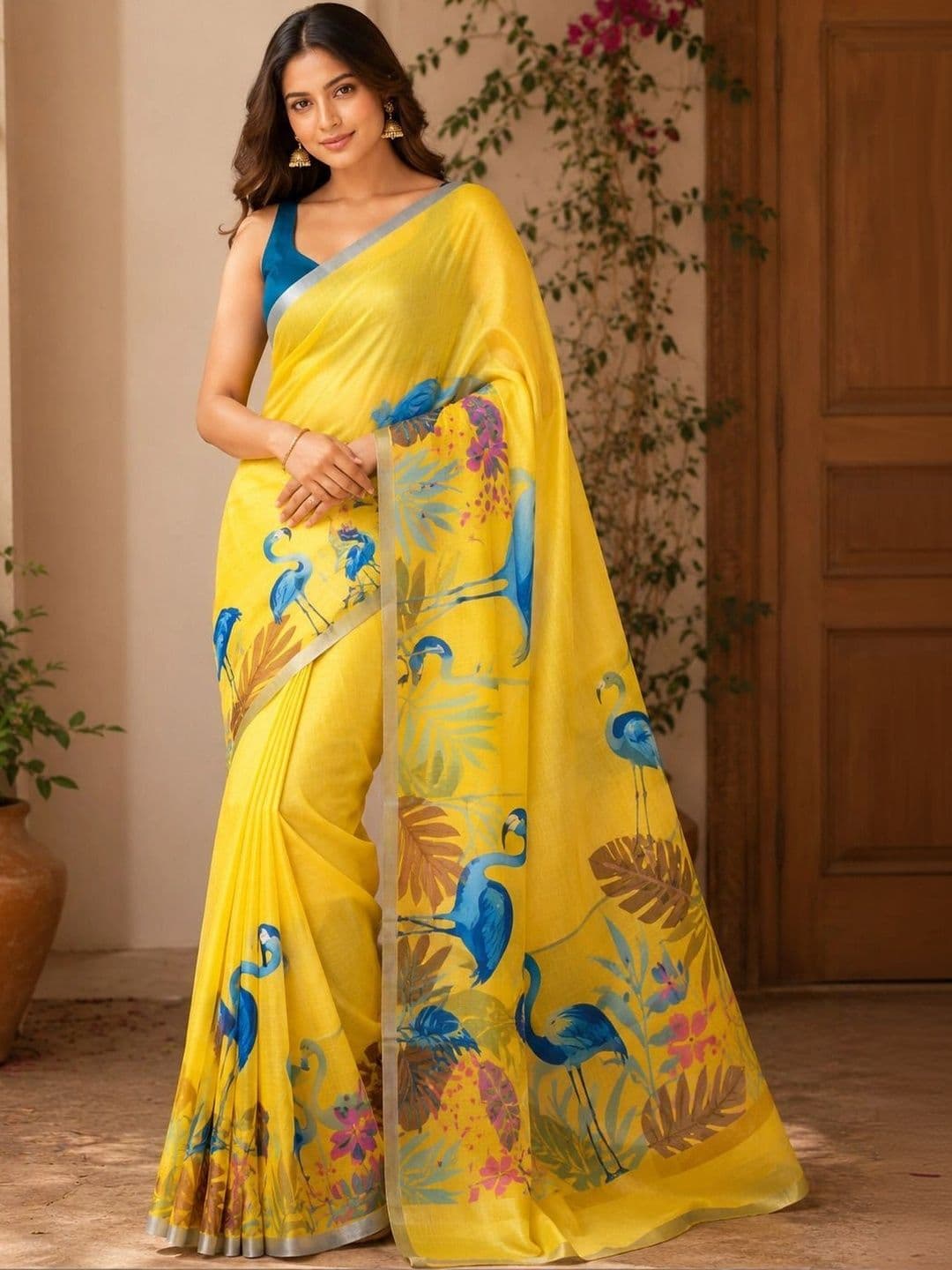 Textile Mantra Linen Blend Saree - view 1