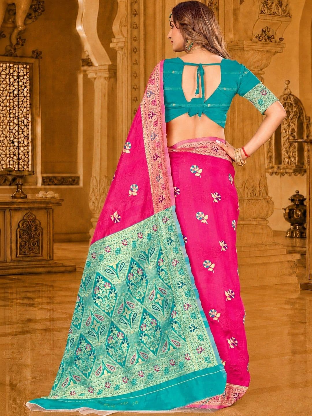 Dimaxi Vastra Woven Design Zari Silk Blend Kota Saree thumbnail 3