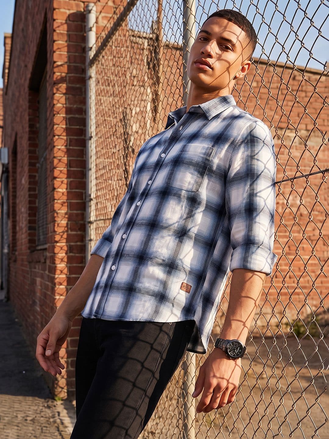 Roadster Life Co.Cotton Slub Checked Shirt thumbnail 7