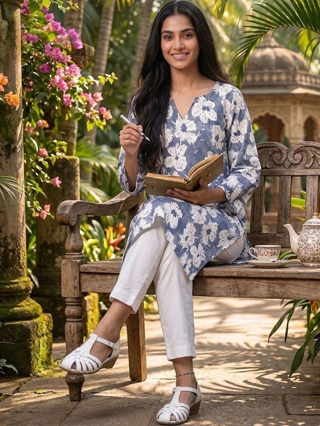 KALINI Women Floral Printed Floral Kurta thumbnail 4