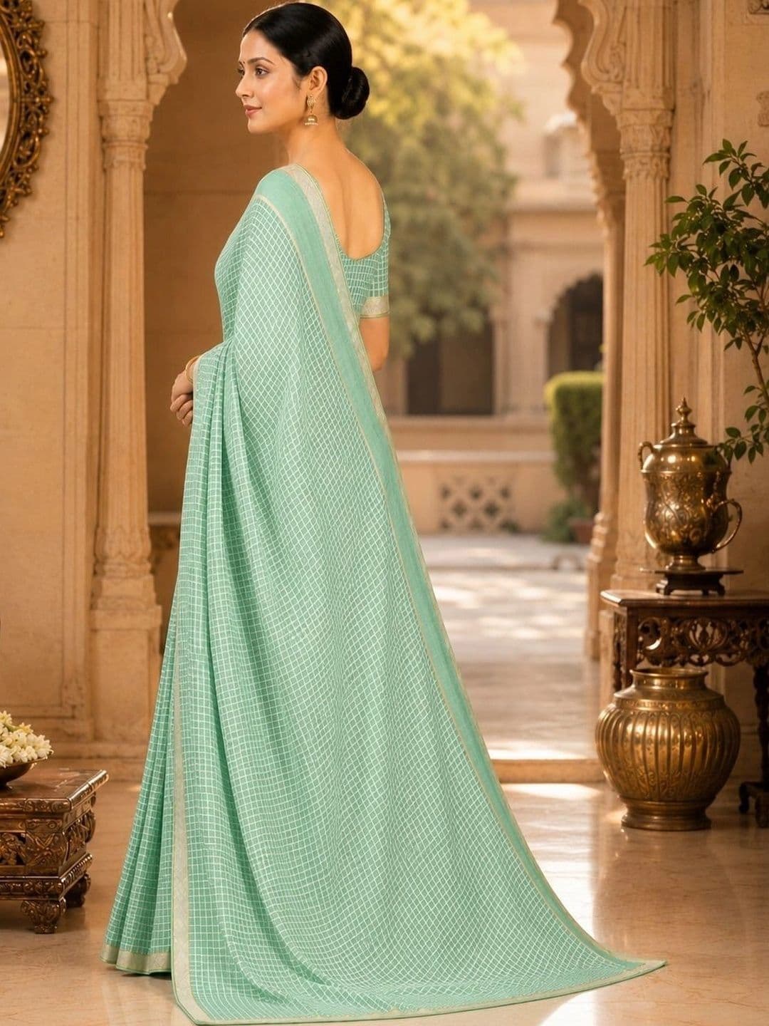 Fashion Mantra Poly Georgette Fusion Saree thumbnail 4