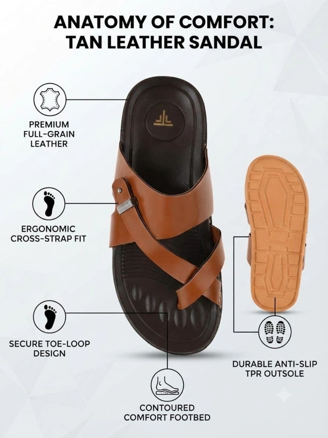 Trump Men PU Comfort Sandals thumbnail 2