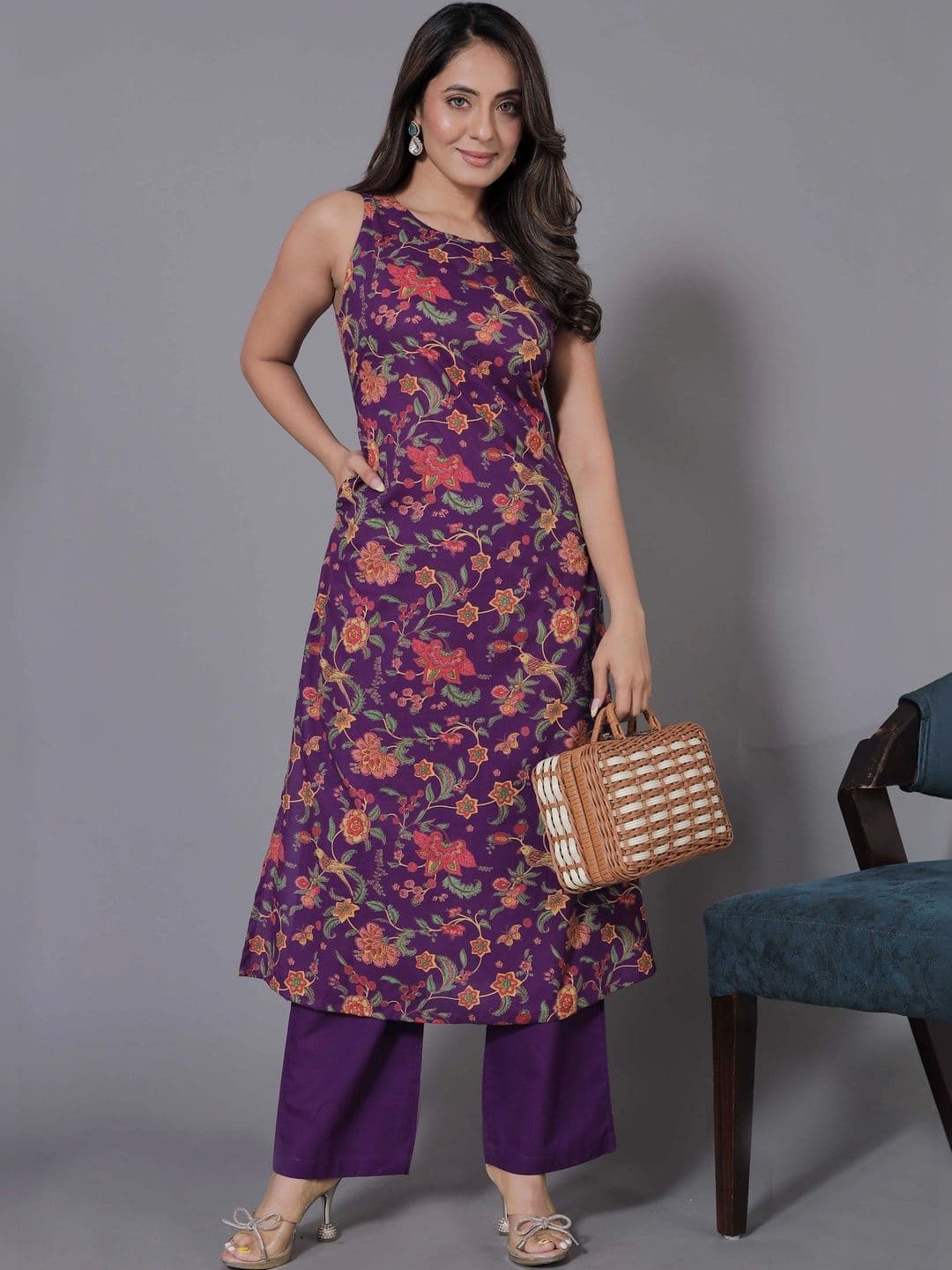 all about you Women Floral Printed Regular Kurta with Palazzos - view 1