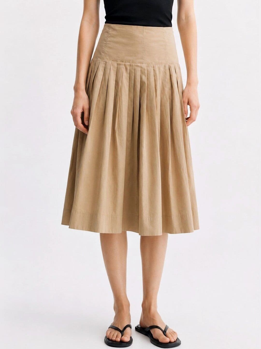 BAESD Women Pure Cotton Midi A-Line Skirt - view 1