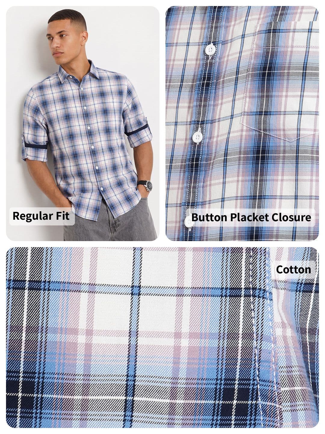 Roadster Life Co. Soft Touch Twill Plaid Casual Shirt thumbnail 4