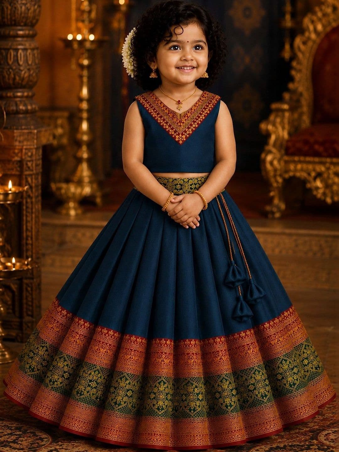 Xepon Girls Embroidered Ready to Wear Lehenga & - view 1