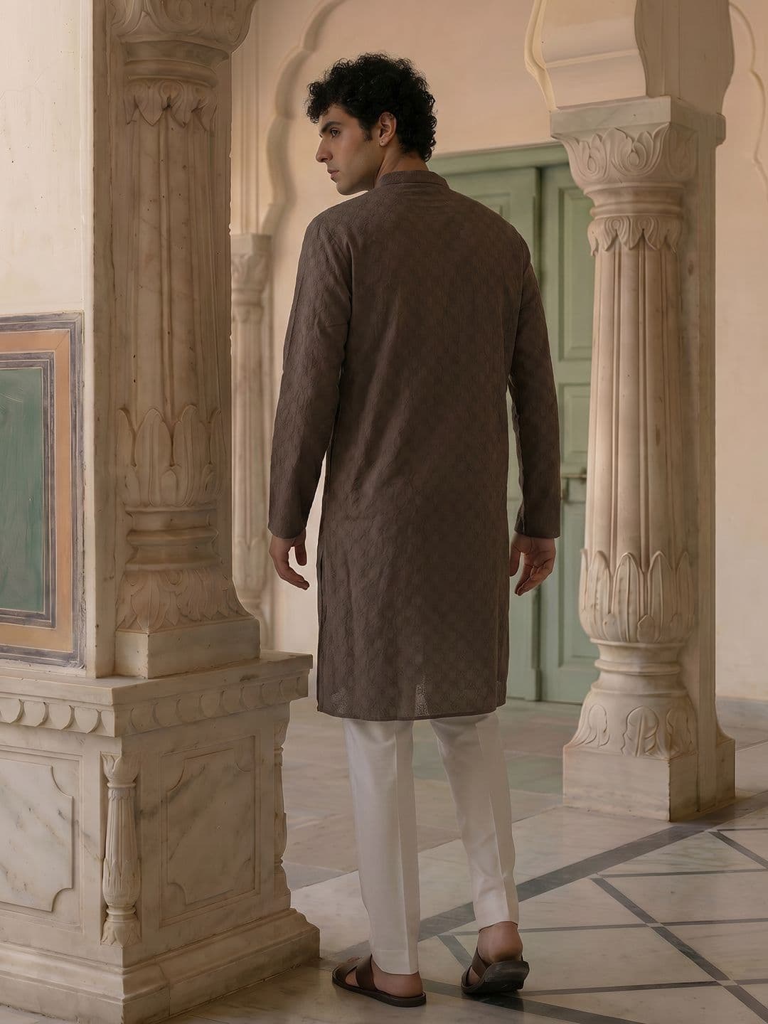 Anouk Textured Woven Design Kurta thumbnail 5