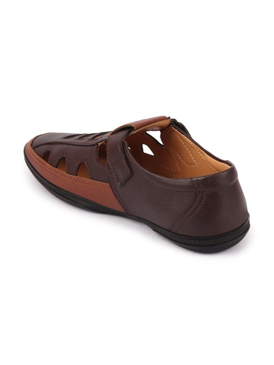 FAUSTO Men Brown PU Comfort Sandals thumbnail 7