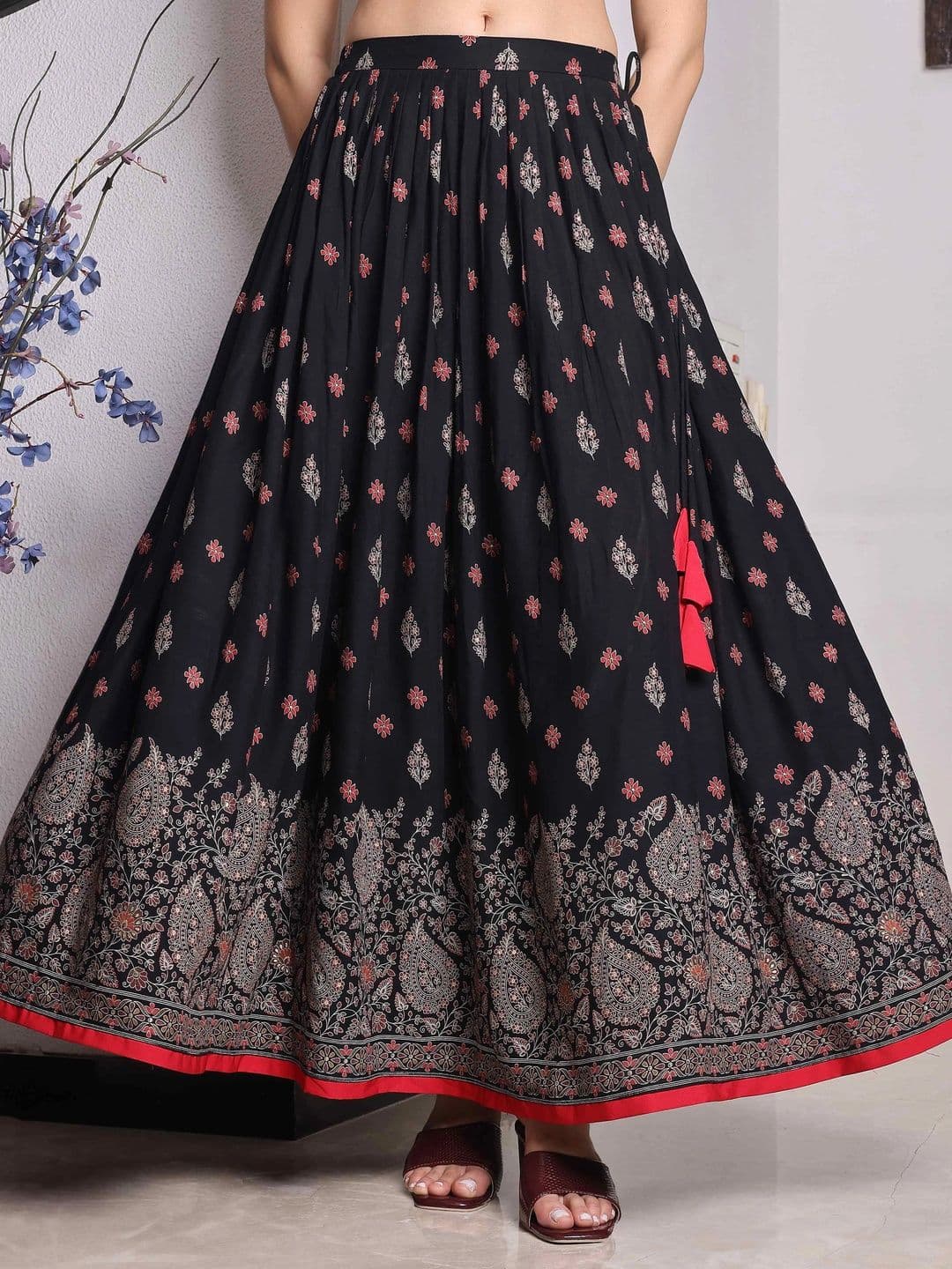YANAMORA Women Paisley Maxi Flared Skirt - view 1
