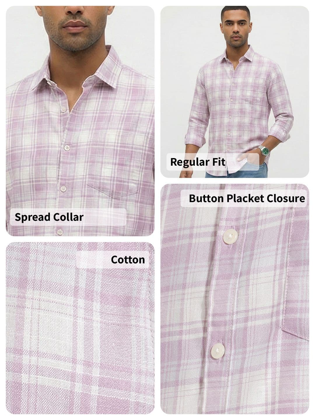 Roadster Life Co.Cotton Slub Checked Shirt thumbnail 6