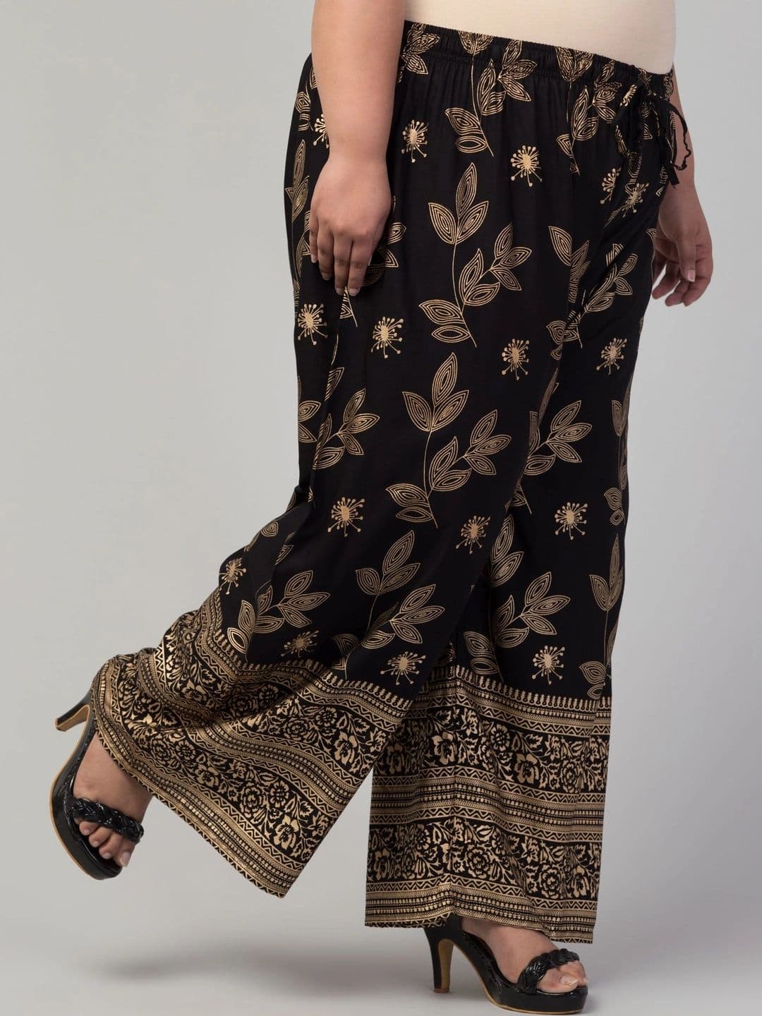 VIZCON Women Floral Printed Knitted Ethnic Palazzos thumbnail 2