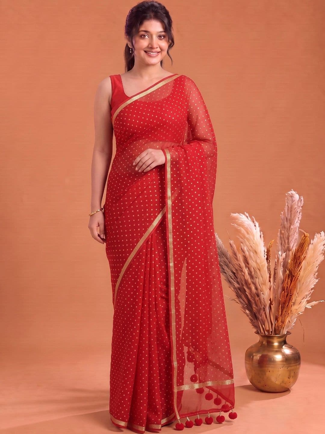 Mitera Polka Dot Zari Pure Cotton Saree thumbnail 4