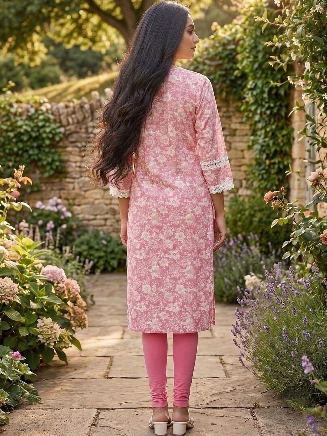 KALINI Women Floral Printed Floral Kurta thumbnail 2