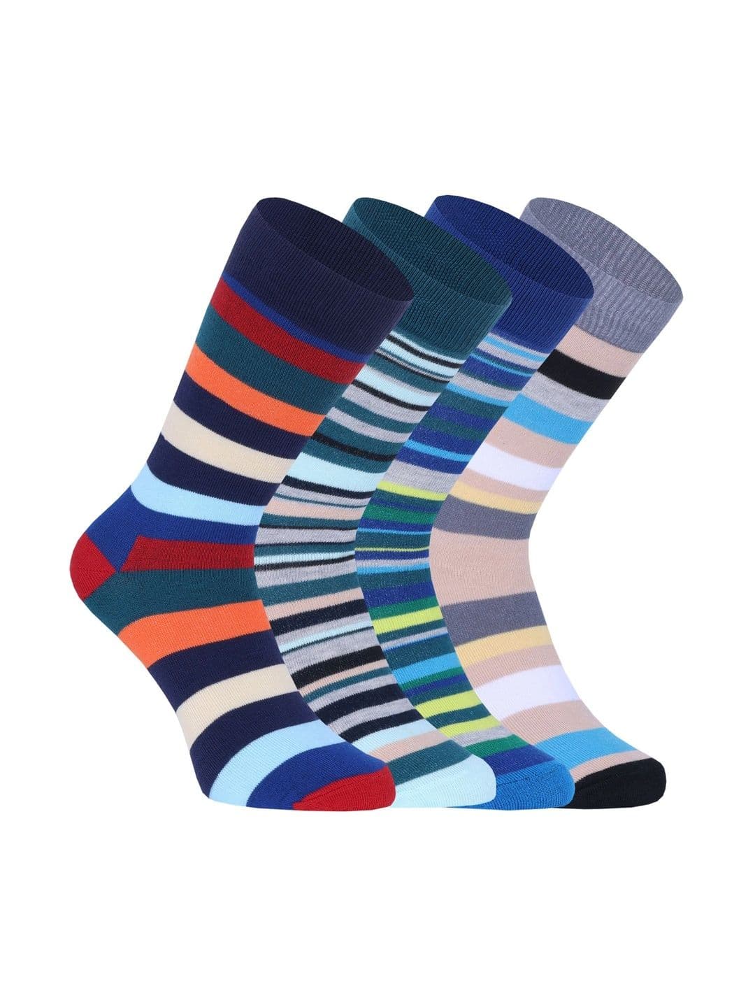 Wales Bonner Men Pack of 4 Cotton Blend Striped Calf Length Socks - view 1
