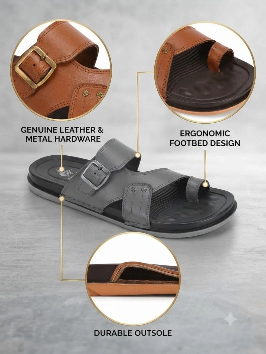 Trump Men PU Comfort Sandals thumbnail 5