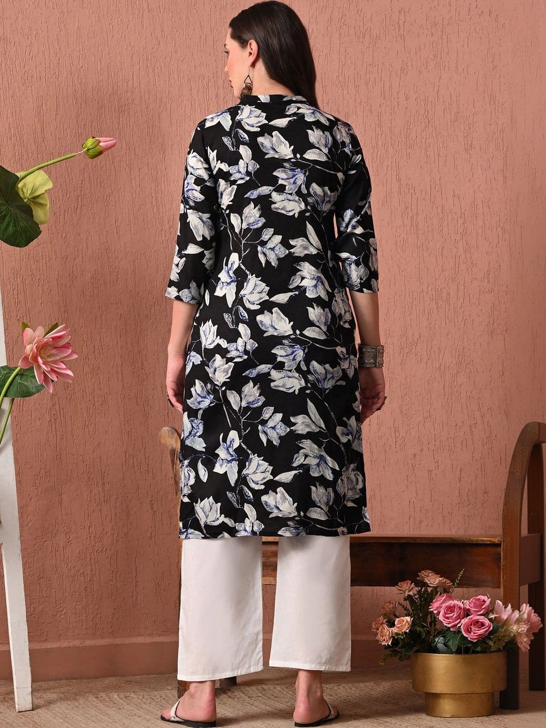 HERE&NOW Women Floral Printed Floral Kurta thumbnail 6