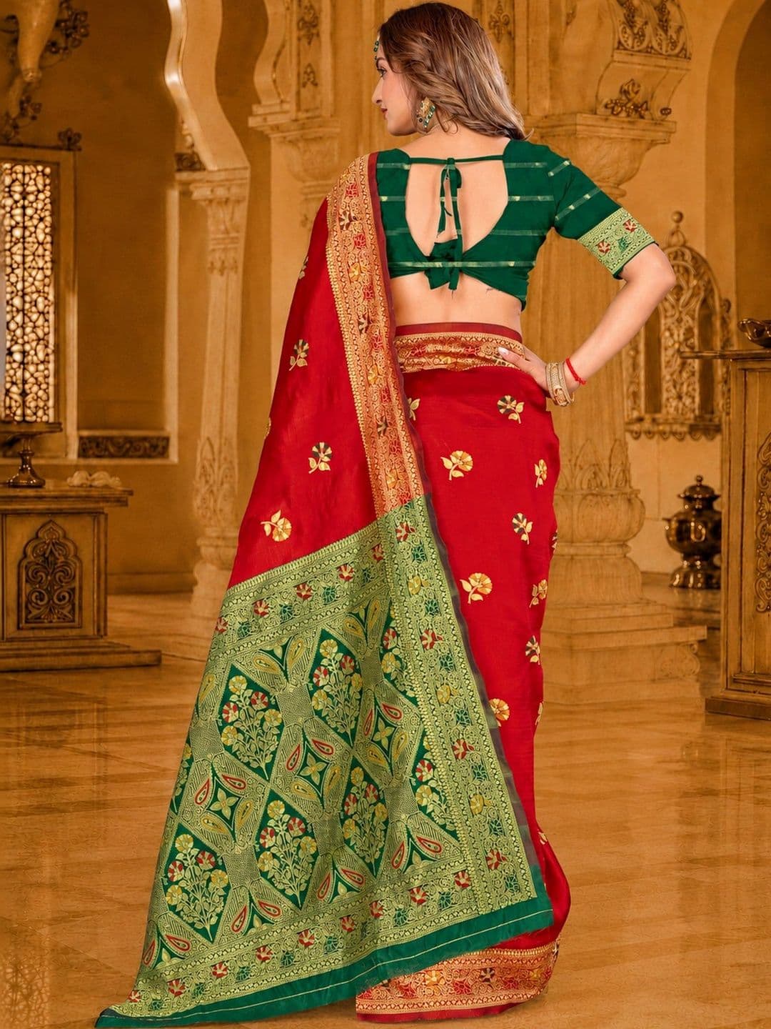 Dimaxi Vastra Woven Design Zari Silk Blend Kota Saree thumbnail 6