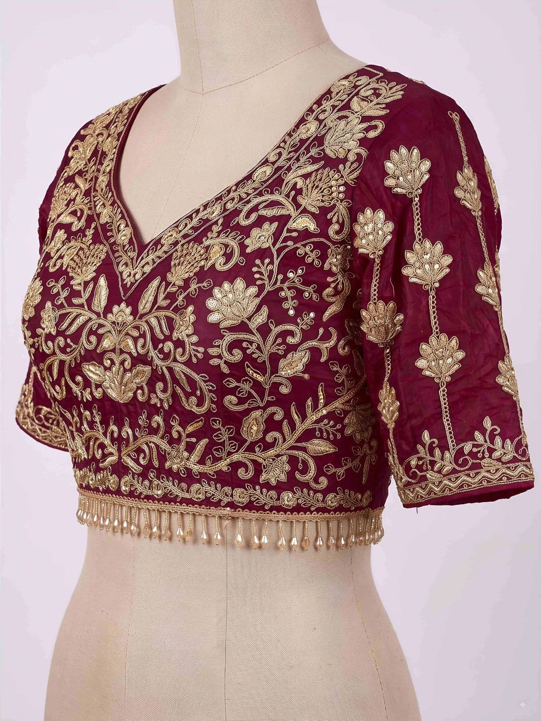 ETHNIC PLUS Embroidered Thread Work Semi-Stitched Lehenga & Unstitched Blouse With Dupatta thumbnail 2