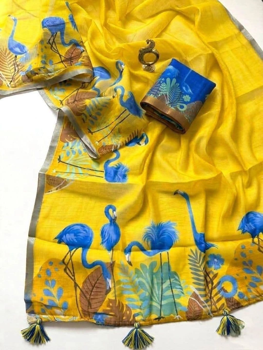 Fashion Mantra Linen Blend Saree thumbnail 4