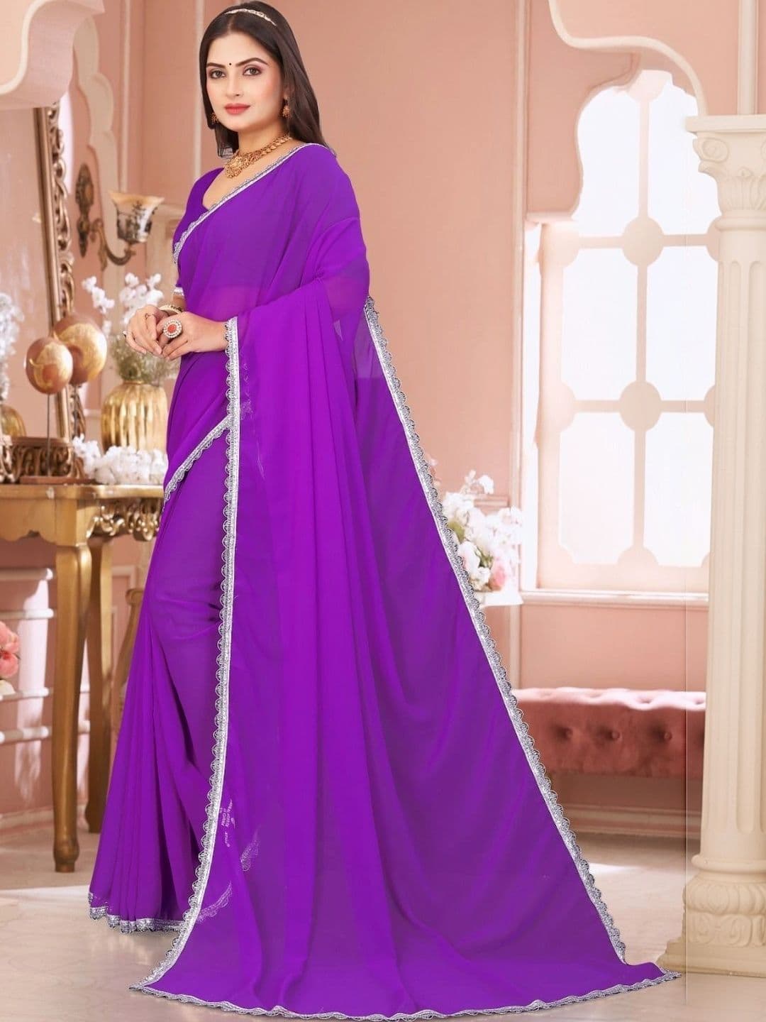 Fashion Mantra Poly Chiffon Saree thumbnail 3