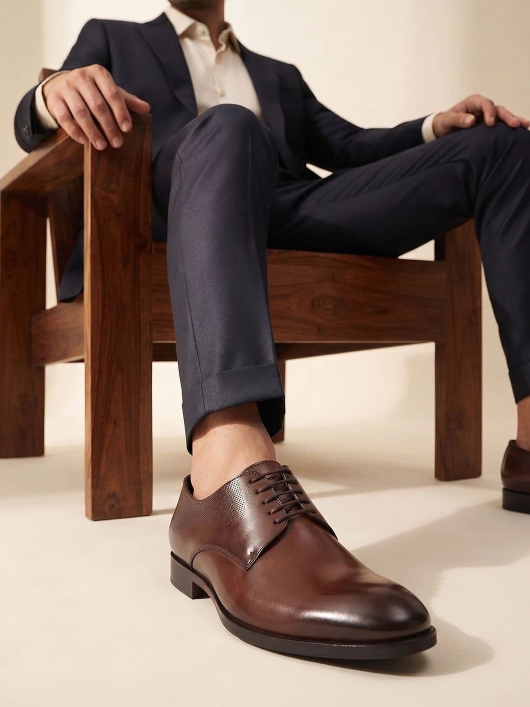House of Pataudi Men Textured Formal  Derbys - view 1