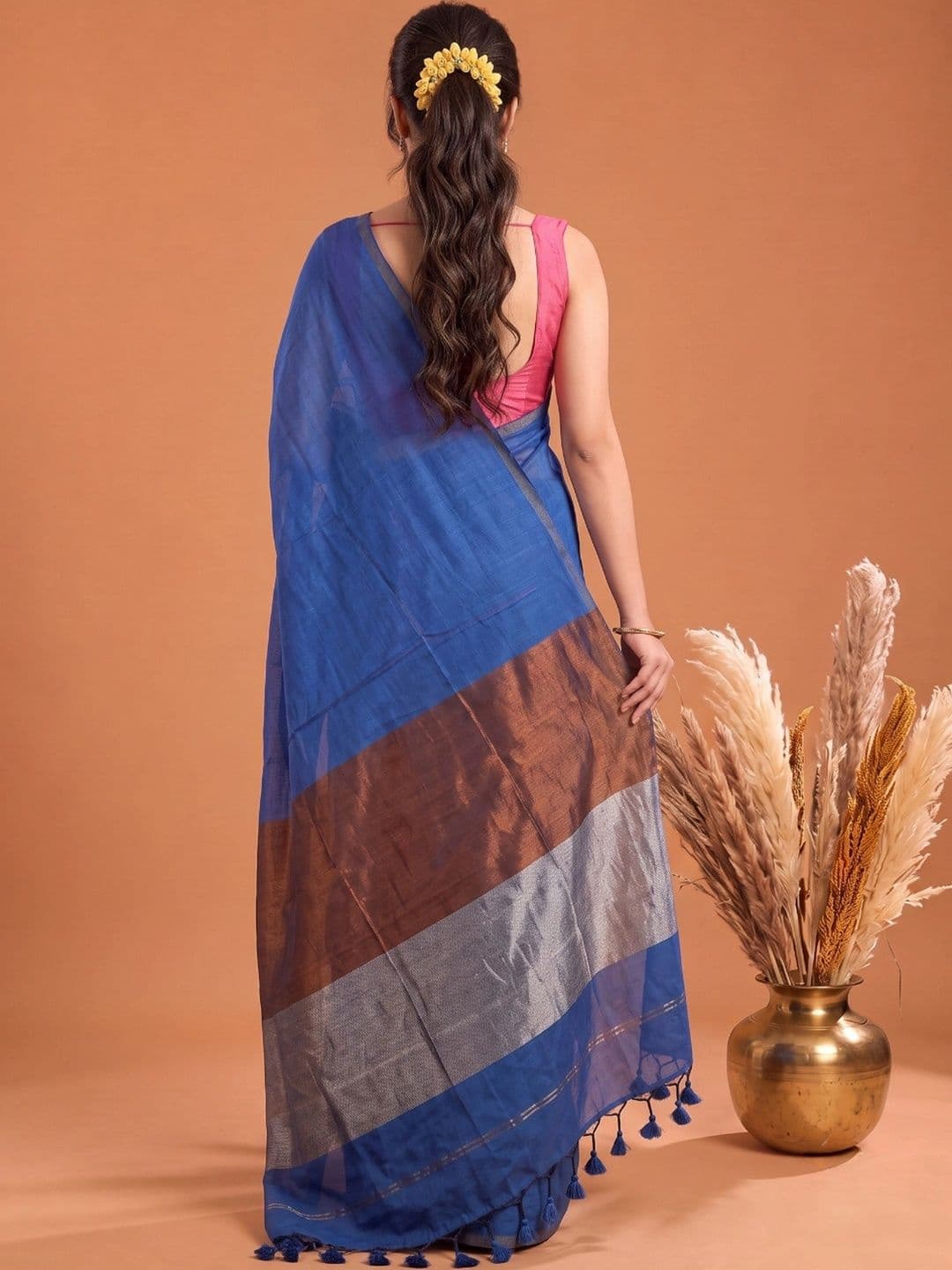 KALINI Zari Pure Cotton Saree thumbnail 2
