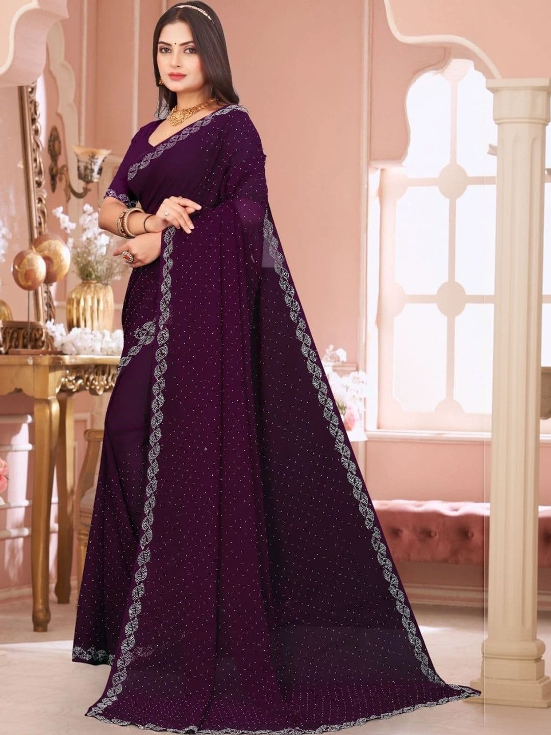 Fashion Mantra Poly Chiffon Saree thumbnail 3