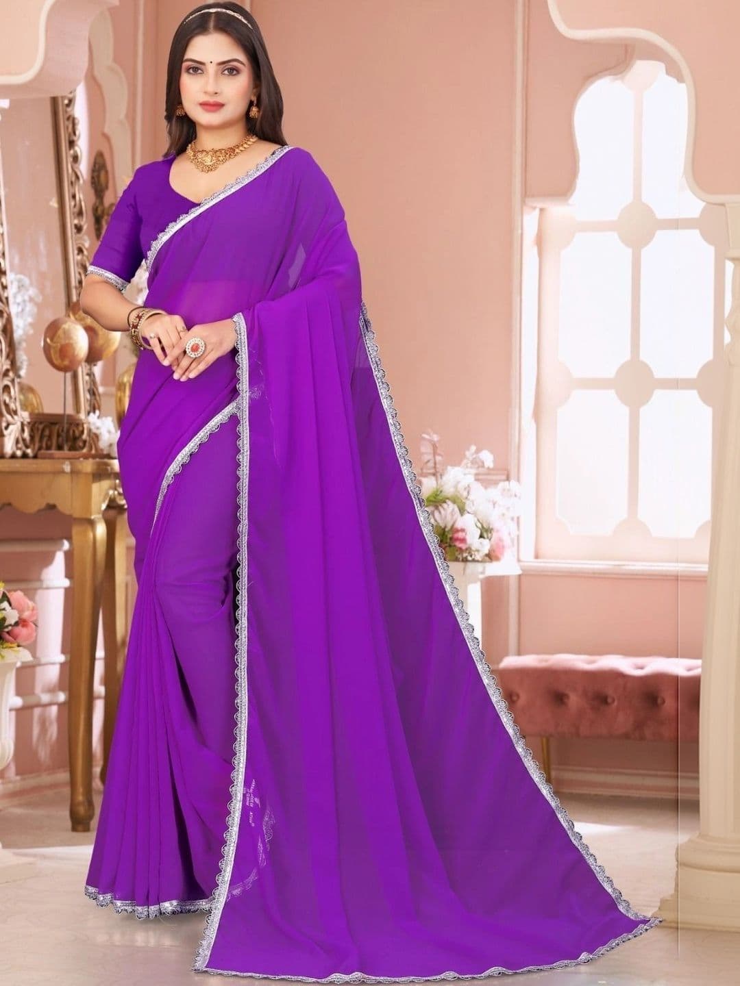 Fashion Mantra Poly Chiffon Saree - view 1