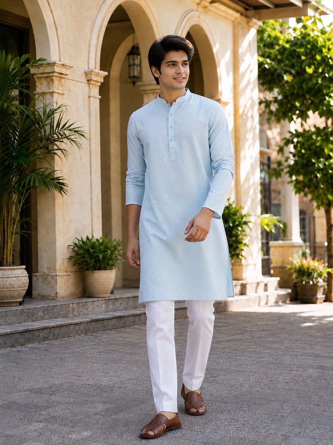 Anouk Self Design Textured Kurta - view 1