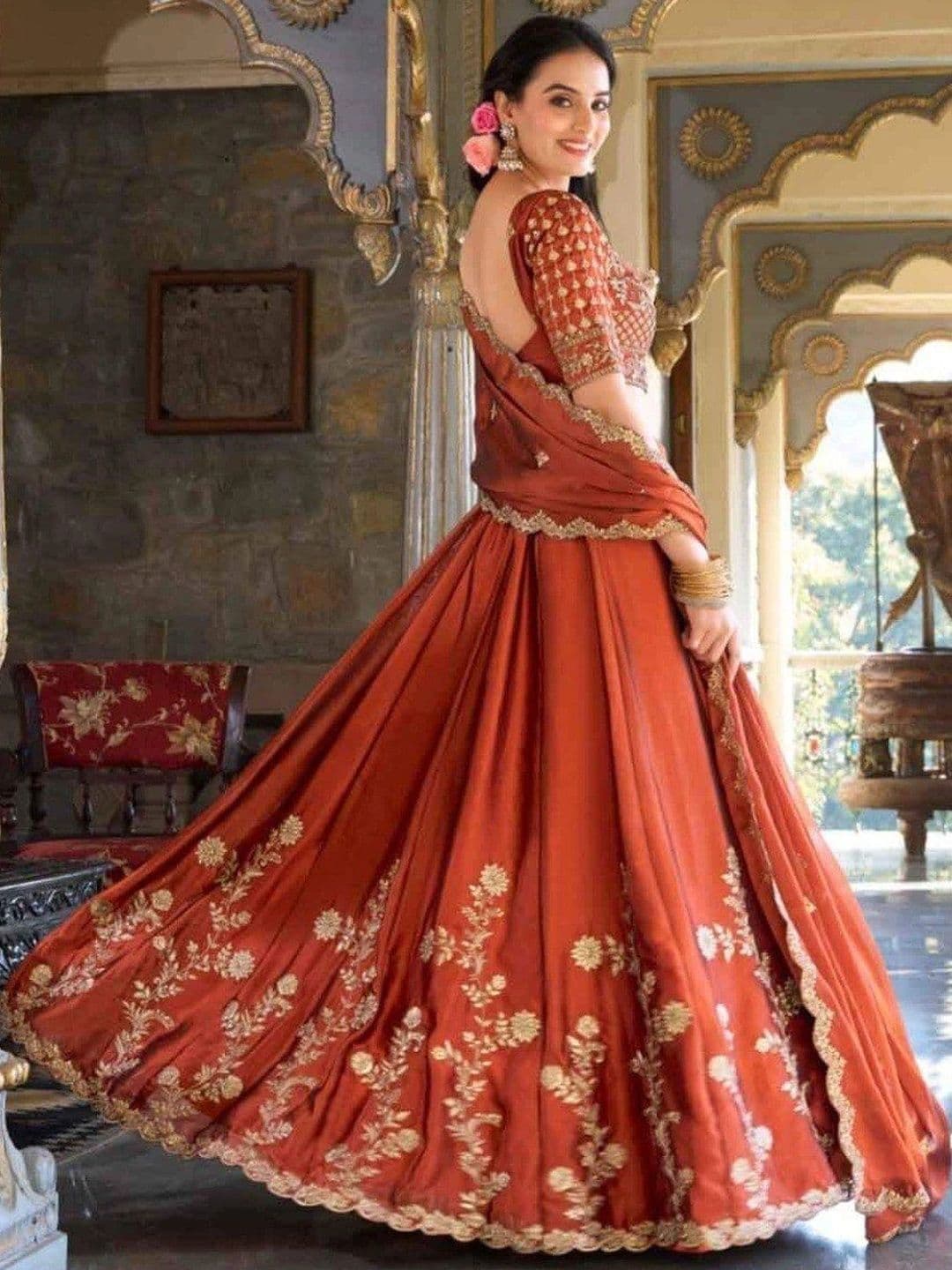 RUNAYA NX Embroidered Ready to Wear Lehenga & Unstitched Blouse With Dupatta thumbnail 2