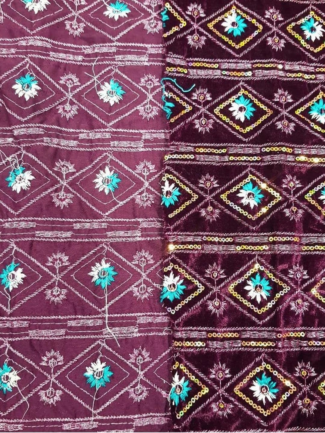 SEG Embroidered Velvet Unstitched Dress Material thumbnail 3