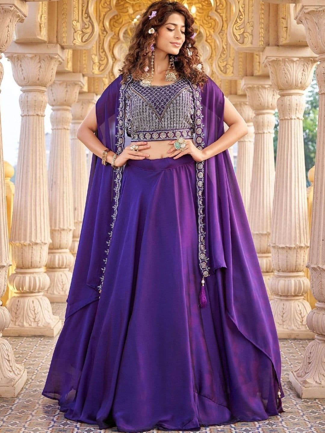 Shree Ram Creation Embellished Beads and Stones Ready to Wear Lehenga & Blouse With Dupatta thumbnail 2