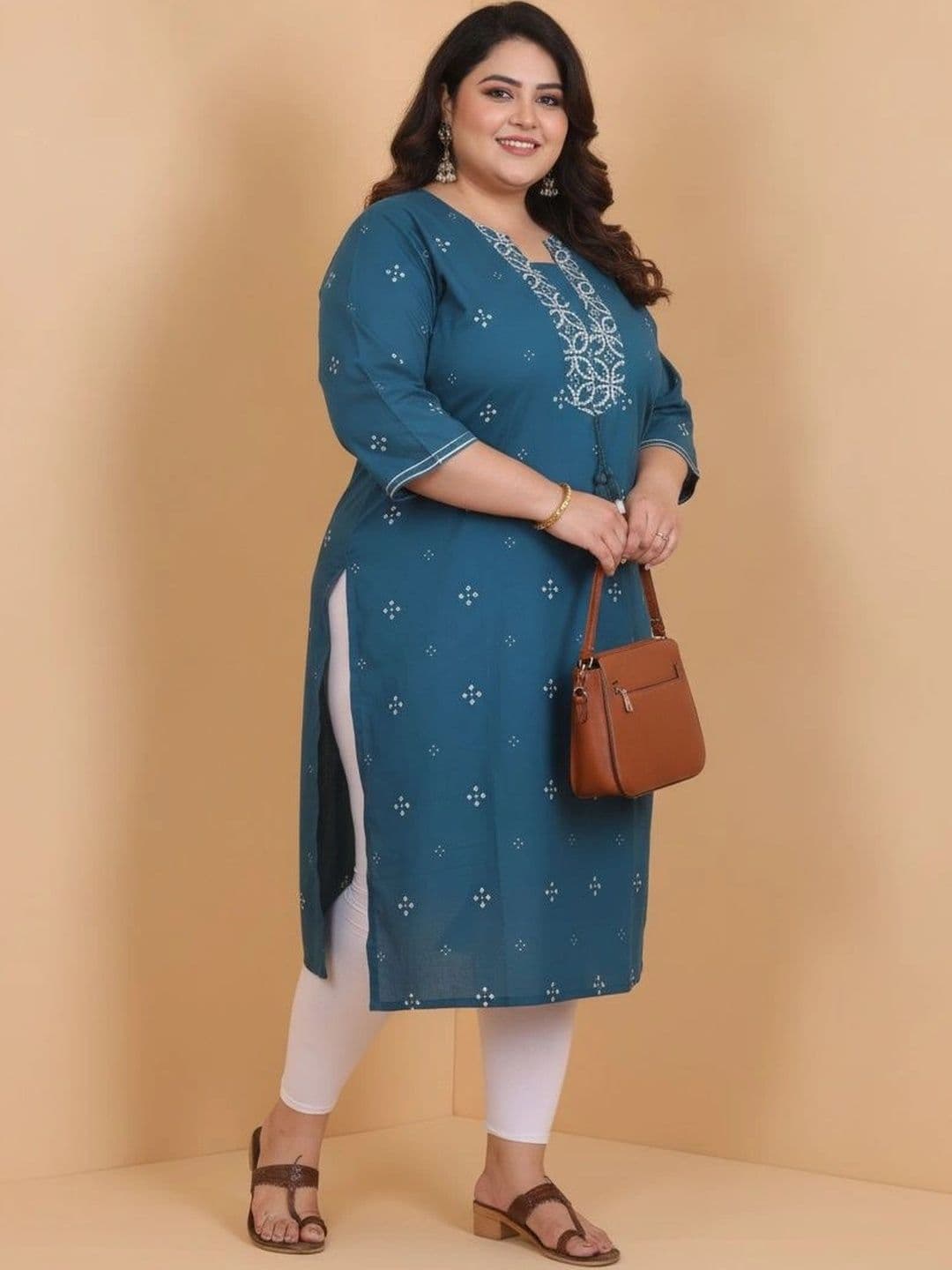 Sztori Women Bandhani Printed Thread Work Kurta thumbnail 3