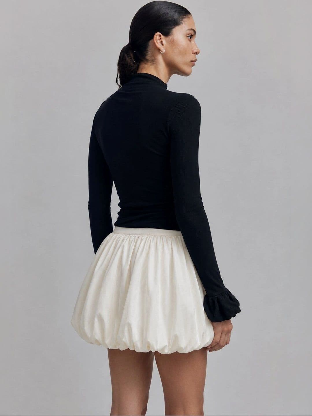 Moda Rapido Women Pure Cotton Mini Balloon Skirt thumbnail 4