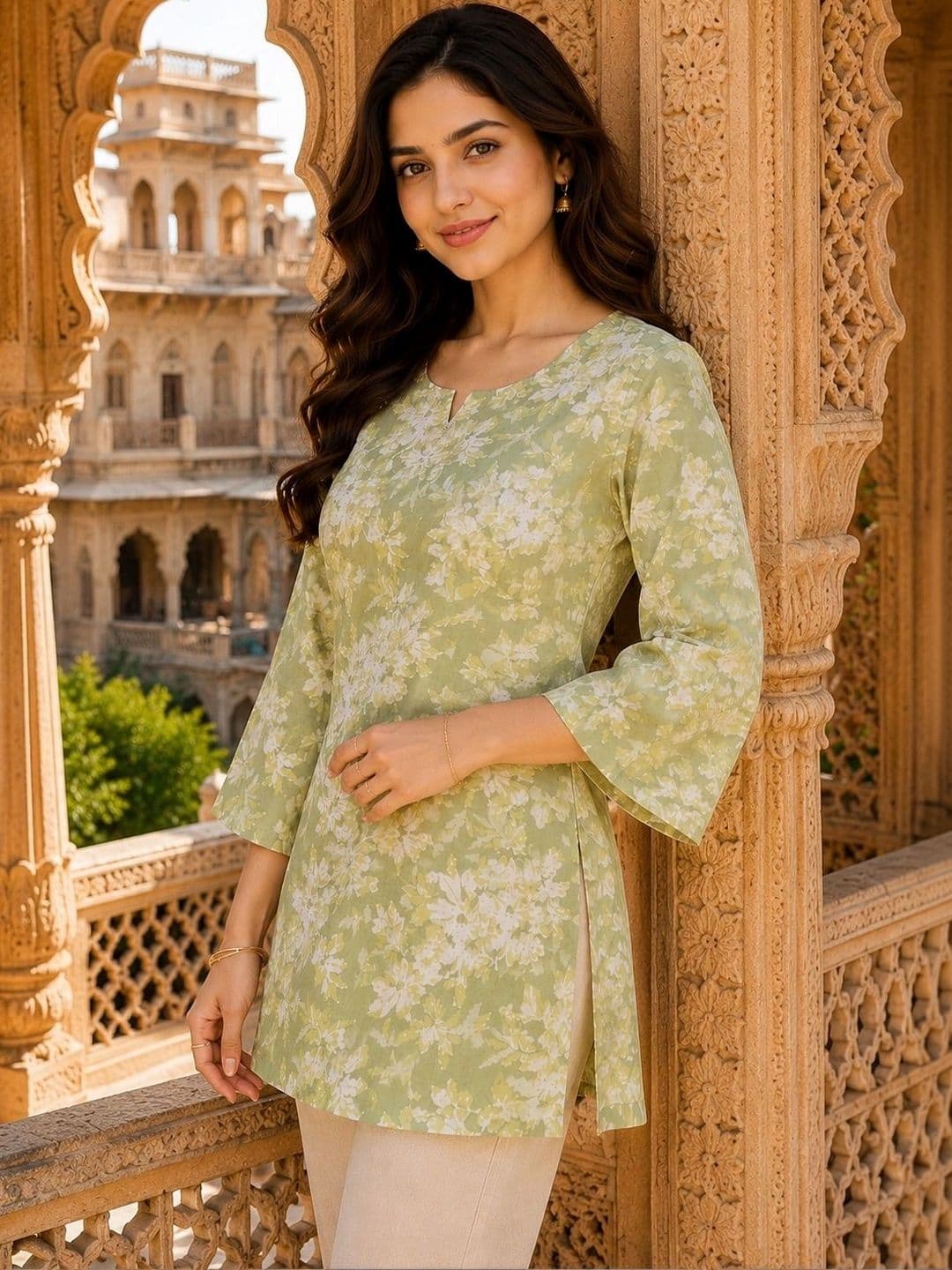 all about you Floral Printed Pure Cotton Kurti thumbnail 5