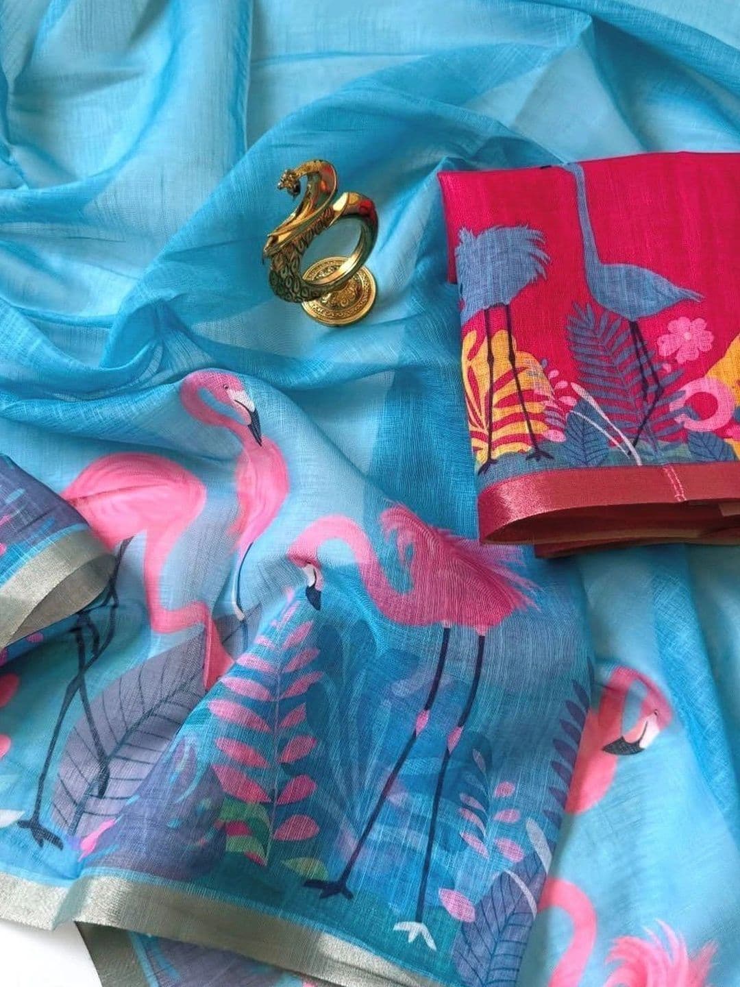 Fashion Mantra Linen Blend Saree thumbnail 5