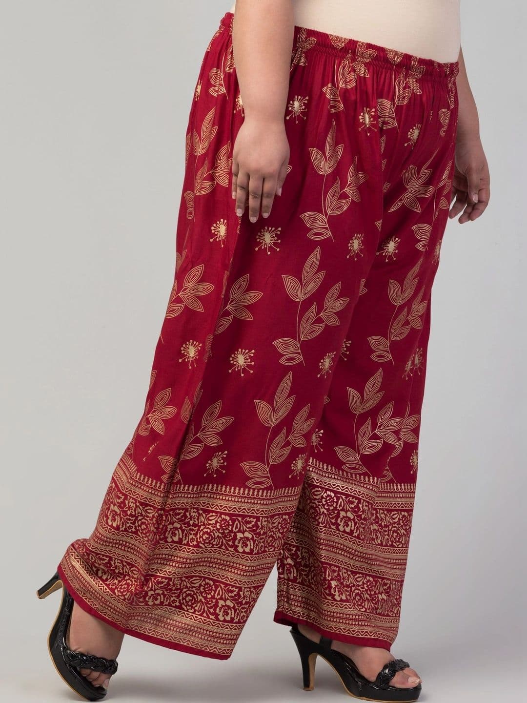 VIZCON Women Ethnic Motifs Printed Knitted Ethnic Palazzos thumbnail 2