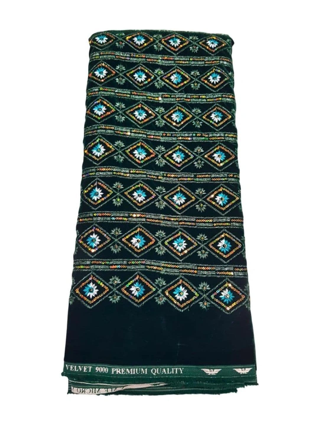SEG Embroidered Velvet Unstitched Dress Material thumbnail 4