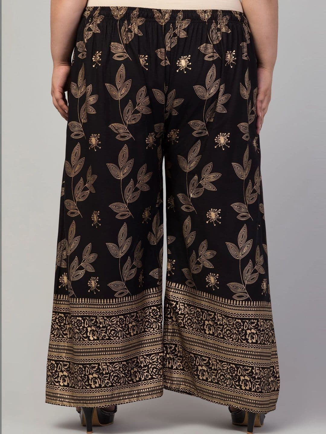 VIZCON Women Floral Printed Knitted Ethnic Palazzos thumbnail 3
