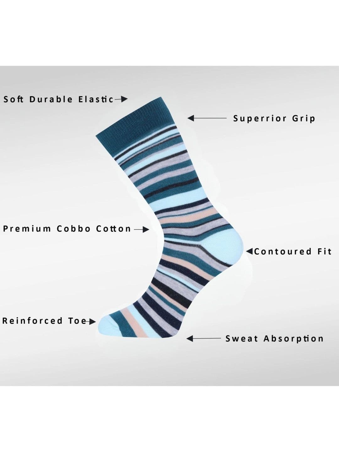 Wales Bonner Men Pack of 4 Cotton Blend Striped Calf Length Socks thumbnail 7