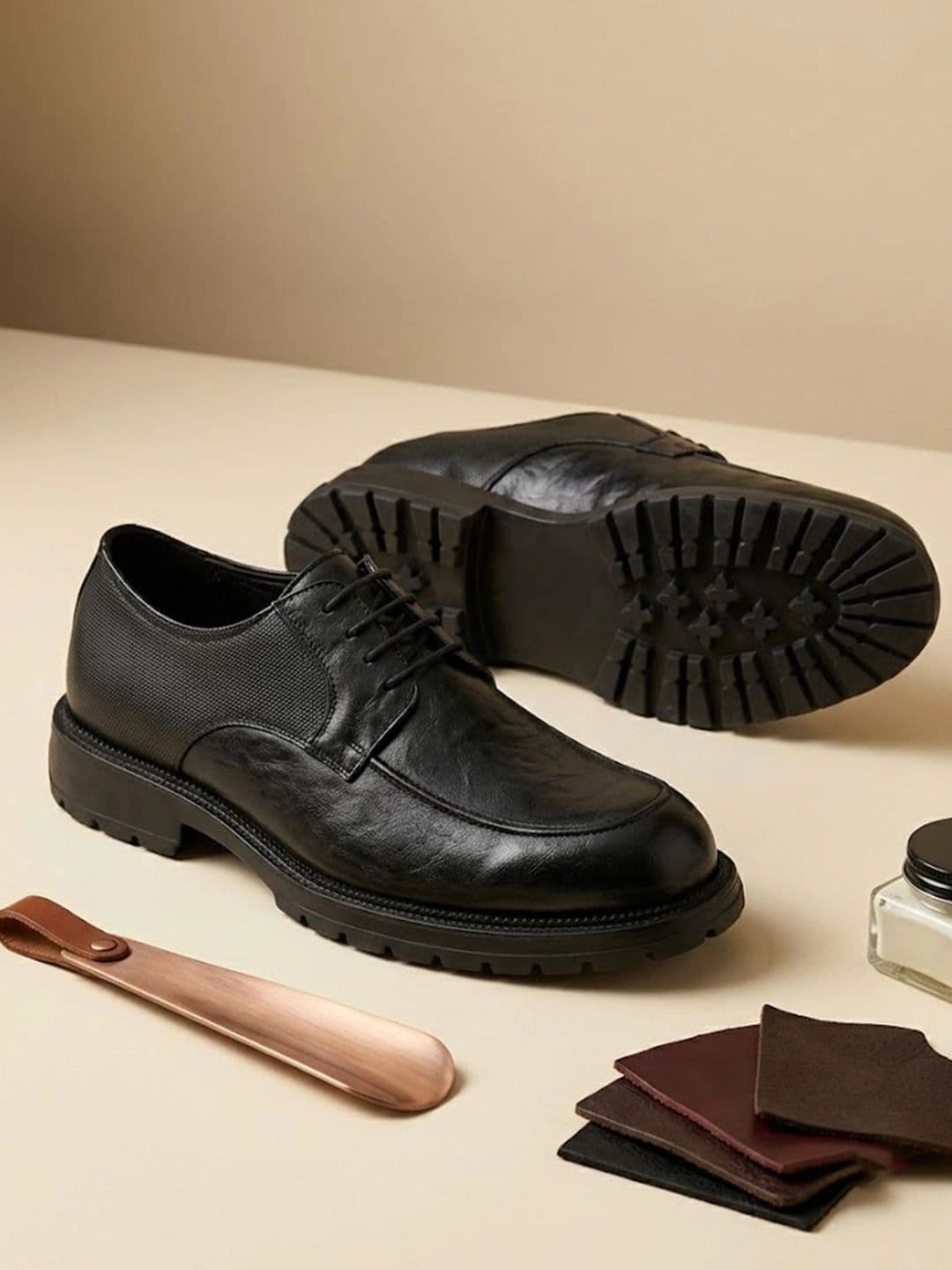 House of Pataudi Men Textured Formal  Derbys thumbnail 5