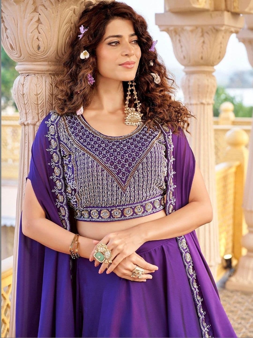 Shree Ram Creation Embellished Beads and Stones Ready to Wear Lehenga & Blouse With Dupatta thumbnail 5